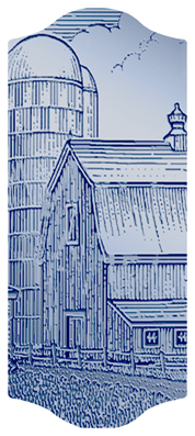 DARAY-C-564-BL Barn Scene Blue